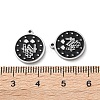 304 Stainless Steel Black Enamel Charms STAS-M102-17P-05-3