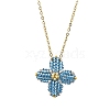 Star Glass Seed Pendant Necklace NJEW-MZ00082-02-2