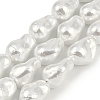 Electroplated Shell Pearl Beads Strands BSHE-M035-01A-05-1