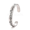 Non-Tarnish Wave Pattern 304 Stainless Steel Open Cuff Bangle BJEW-M289-01P-1