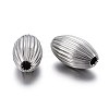 Tarnish Resistant 304 Stainless Steel Corrugated Beads STAS-P218-27-6mm-2