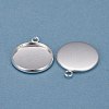 304 Stainless Steel Pendant Cabochon Settings STAS-F191-14S-F-2