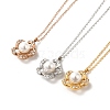 Flower PVD Vacuum Plating 304 Stainless Steel Pendant Necklaces NJEW-G125-09-1