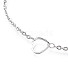 Tarnish Resistant 304 Stainless Steel Cable Chain Anklets AJEW-M026-01P-2