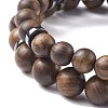 2Pcs 2 Style Natural Wood & Synthetic Hematite Beaded Stretch Bracelets Set with Gemstone BJEW-JB08153-8
