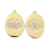 Brass Micro Pave Clear Cubic Zirconia Pendants KK-S386-10G-1