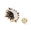 Gothic Moon Sun Zinc Alloy Black Enamel Pin Brooches JEWB-D070-02G-04-3