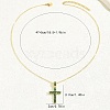 Brass Cubic Zirconia Cross Pendant Cable Chain Necklaces QJ6360-3-1