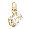 Moon & Flower & Rabbit Alloy Enamel Pendant Decorations HJEW-JM02752-1