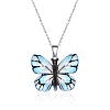 Butterfly Resin Pendant Necklaces PW-WG40B23-06-1