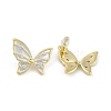 Butterfly Brass Enamel Stud Earrings for Women EJEW-Q391-30G-3