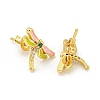 Dragonfly Real 18K Gold Plated Brass Stud Earrings EJEW-L269-100G-01-2