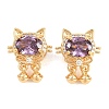 Brass Micro Pave Cubic Zirconia Beads KK-A298-13G-02-1