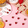 30Pcs Rhinestone Strawberry Plastic Beads FIND-SC0012-13-4