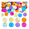 160Pcs 8 Colors Dyed Natural Akoya Shell Disc Links Connector Charms SSHEL-PH0001-30-7