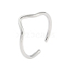 304 Stainless Steel Open Cuff Ring for Women RJEW-C097-03P-1