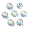 UV Plating Rainbow Iridescent Acrylic Beads OACR-F004-08C-2