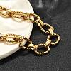 304 Stainless Steel Oval Link Chain Bracelets for Women BJEW-R021-09G-3