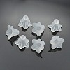 White Frosted Transparent Acrylic Flower Beads X-PLF018-01-2