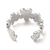 Rack Plating Brass Flower Wrap Open Cuff Rings for Women RJEW-M148-08P-2