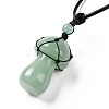 Natural Gemstone Mushroom Pendant Necklace NJEW-E065-01-4