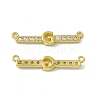 Rack Plating Brass Micro Pave Clear Cubic Zirconia Connector Charms KK-C007-37G-G-2