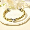 304 Stainless Steel Cuff Bangles BJEW-U021-02GS-2