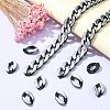100Pcs Silver Color Plated Acrylic Linking Rings SACR-CJ0001-31-5