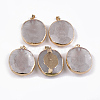 Golden Plated Natural Quartz Crystal Pendants G-S278-49-1