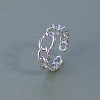 Brass Cuban Link Cuff Rings for Women Men PJ0843-1
