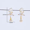 Elegant Brass Pave Clear Cubic Zirconia Stud Earrings WX5814-4