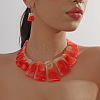 Trapezoid Acrylic Beaded Necklaces & Dangle Earrings Sets for Women WGD2EAB-02-2