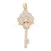 Brass Micro Pave Clear Cubic Zirconia Pendants KK-S388-02G-02-1