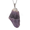 Rough Raw Amethyst Pendant Necklaces NJEW-JN04637-01-4