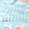 7 Pairs Natural Cowrie Shell Glass Dangle Earrings EJEW-JE06385-1