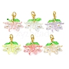 6Pcs 6 Colors Flower Acrylic Pendant Decorations HJEW-JM02719-01-2