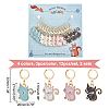 Alloy Enamel Fox Pendant Locking Stitch Markers HJEW-AB00052-2