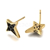 Rack Plating Brass Micro Pave Cubic Zirconia Stud Earring EJEW-C101-02G-2