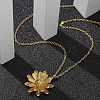 304 Stainless Steel Sunflower Pendant Cable Chain Necklaces for Women NJEW-R011-02G-1