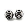 Round with Cross 304 Stainless Steel Beads STAS-E214-01AS-01-1