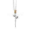 Titanium Steel Rose Pendant Necklaces PW-WGA520B-01-1