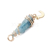 3Pcs 3 Styles Electroplated Natural Quartz Crystal Nuggets Copper Wire Wrapped Pendants PALLOY-JF03127-5