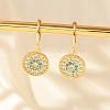 Brass Micro Pave Clear Cubic Zirconia Hoop Earrings EJEW-B121-03G-1