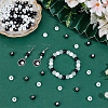 100Pcs 2 Colors Black & White Round Glossy Ceramic Porcelain Beads for Jewelry Making PORC-PA0001-38-4