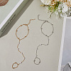 2Pcs 2 Colors Alloy Satellite Chains Finger Ring Bracelets for Women BJEW-CY0001-09-3