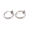 Tarnish Resistant 304 Stainless Steel Retractable Clip-on Hoop Earrings STAS-K171-53P-2