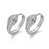 Brass Clear Cubic Zirconia Hoop Earrings EJEW-Q014-20P-2