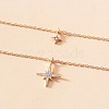 Alloy Double Layered Crystal Rhinestone Star Pendant Necklaces for Women WGFECA3-01-2