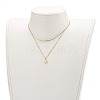 Brass Micro Pave Clear Cubic Zirconia Pendant Necklaces NJEW-JN03400-5