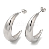 Non-Tarnish 304 Stainless Steel Crecent Moon Stud Earrings EJEW-B026-05P-1